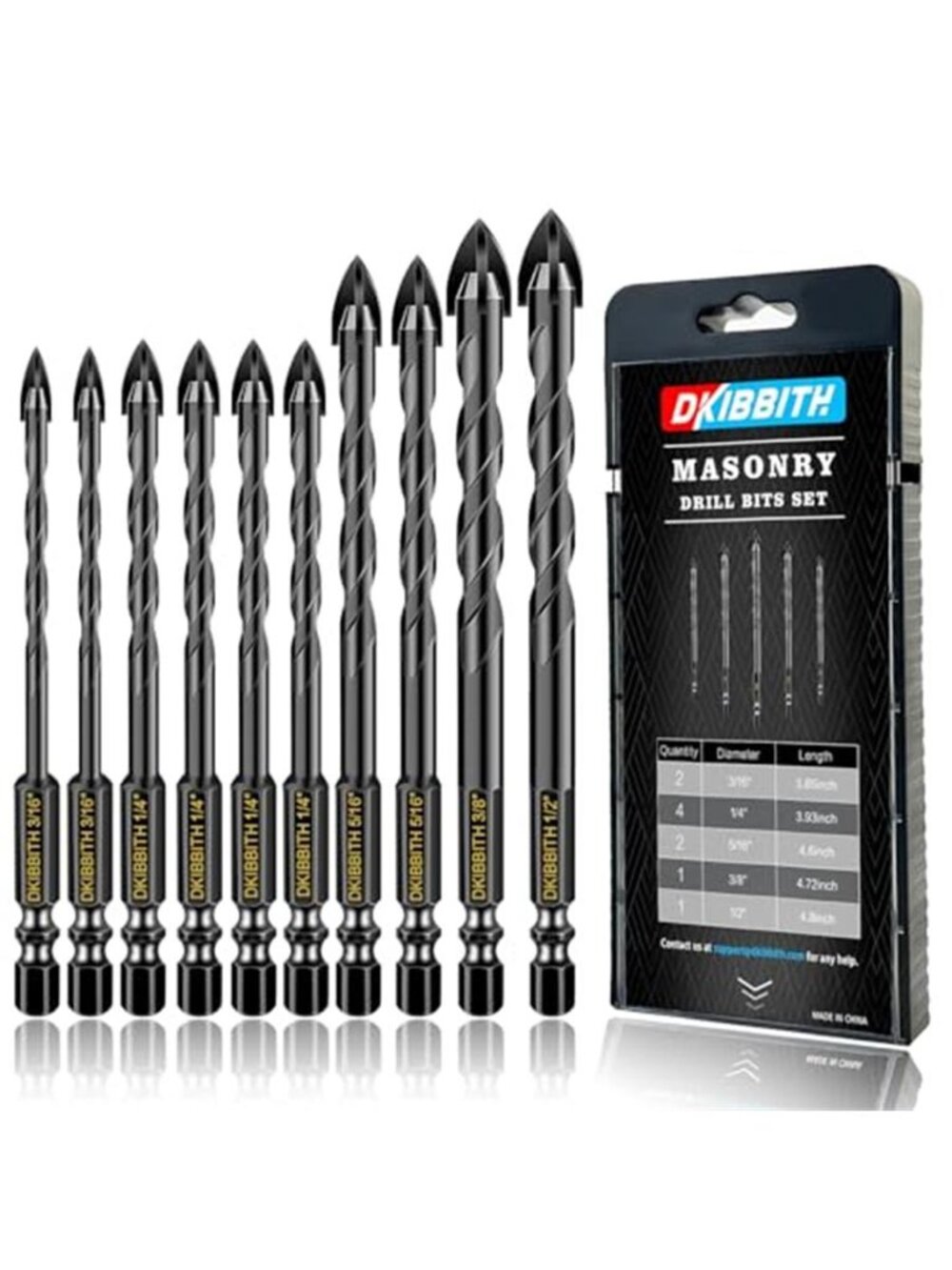New Concrete Drill Bit Set for Tile, Brick, Glass, Plastic and Wood,